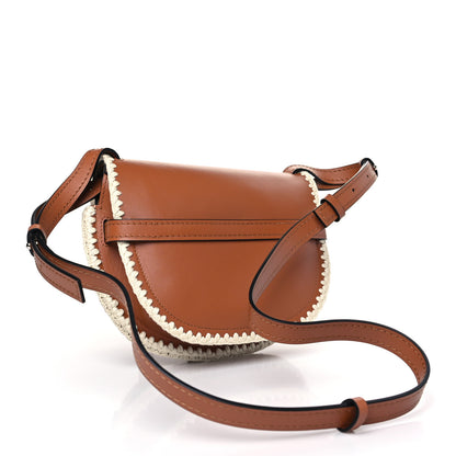 Loewe Calfskin Crochet Trim Small Gate Crossbody Bag Tan 3 of 8