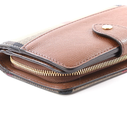 Burberry Calfskin House Check Compact Wallet Tan 8 of 11