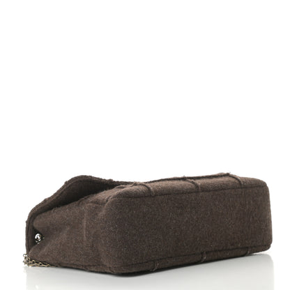 Chanel Wool Jumbo Chocolate Bar Mademoiselle Flap Brown 6 of 17