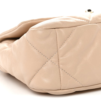Chanel Lambskin Quilted Medium Chanel 19 Flap Beige 9 of 11