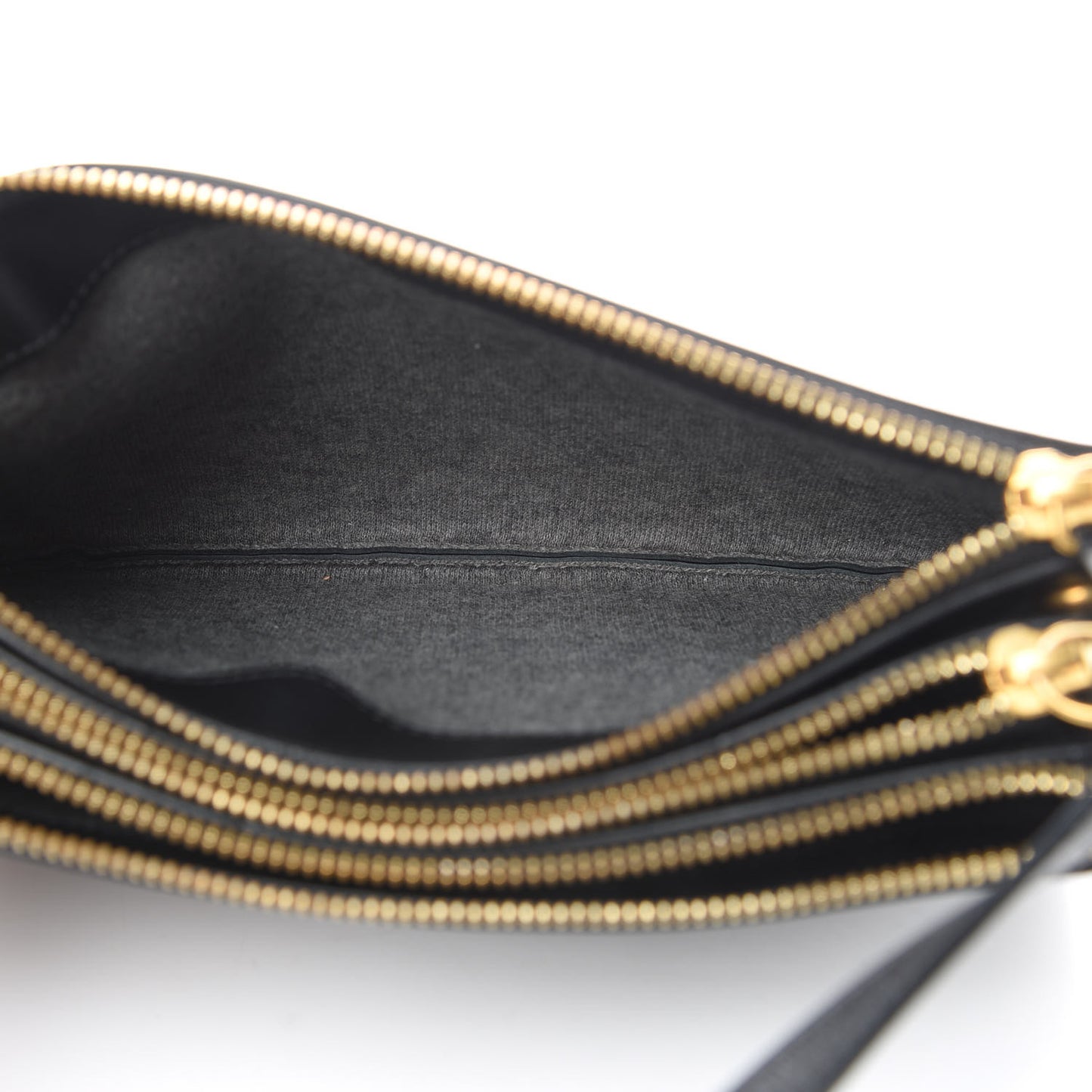 Liege Calfskin Small Trio Crossbody Bag Black