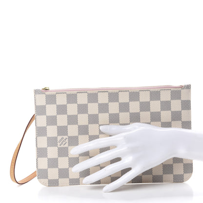 Louis Vuitton Damier Azur Neverfull MM GM Pochette Rose Ballerine 2 of 8