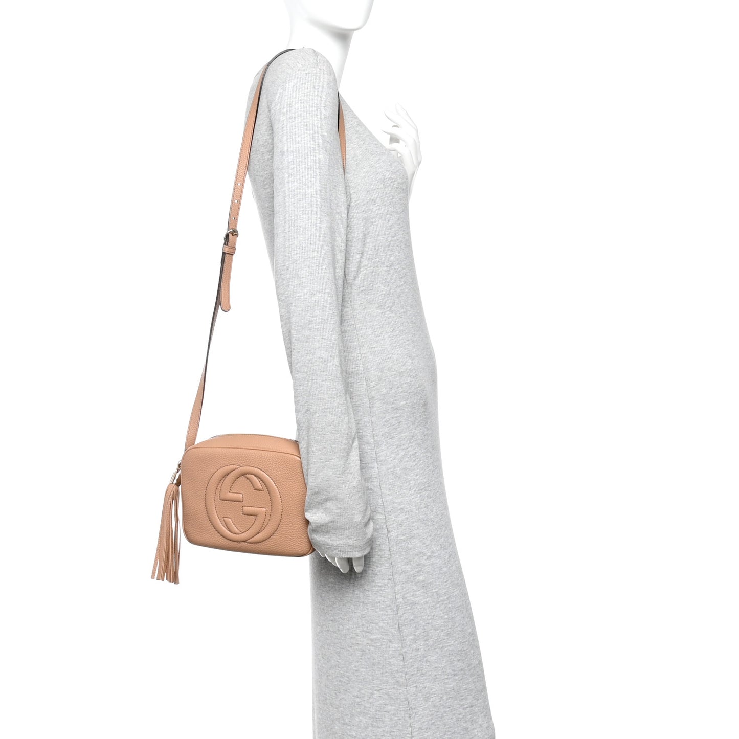 Pebbled Calfskin Small Soho Disco Bag Camelia