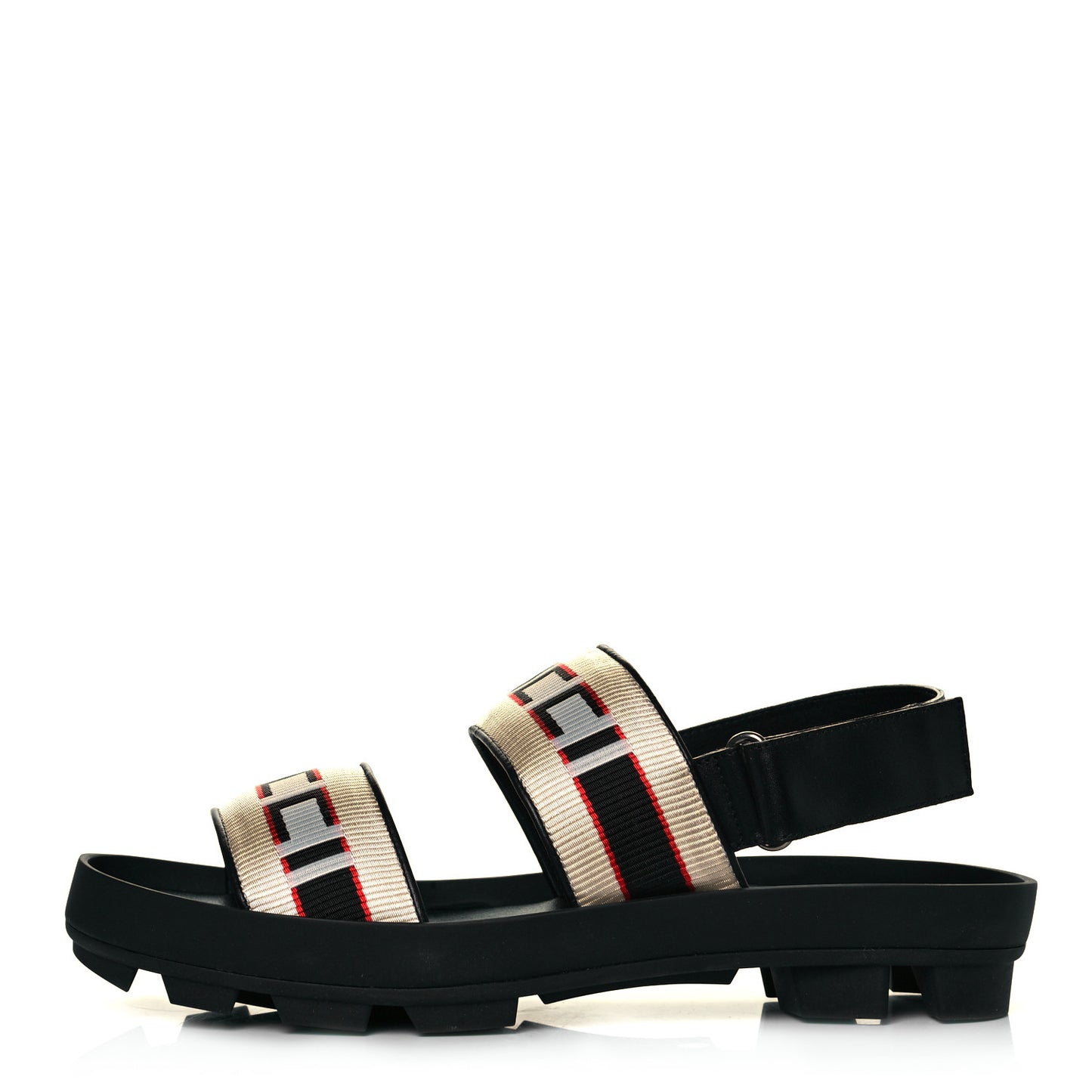 Nylon Cirano Lux Stripe Mens Cleat Sole Slingback Sandals 10 Ecru Poppy Black