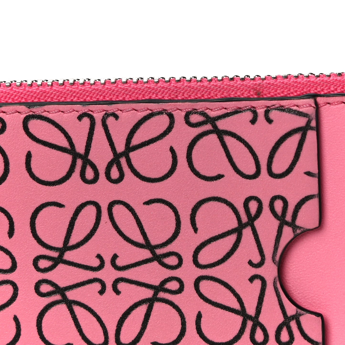 Engraved Calfskin Anagram Coin Card Holder Wild Rose