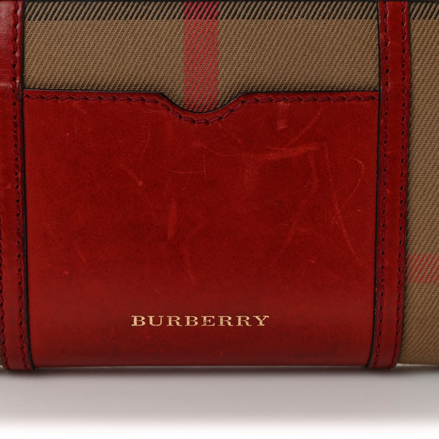 House Check Large Sartorial Ziggy Zip Around Wallet Military Red