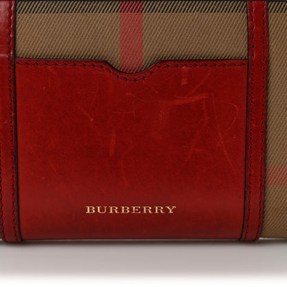 Burberry House Check Large Sartorial Ziggy Zip Around Wallet Military Red 8 of 10