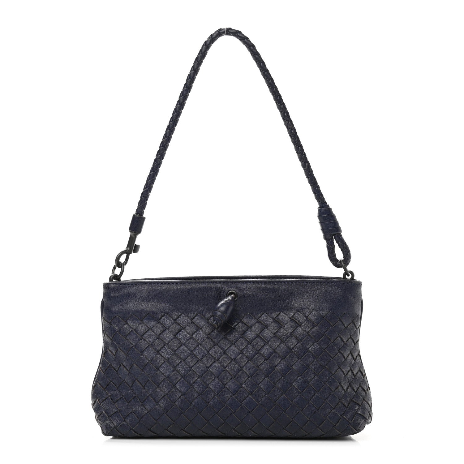 Bottega Veneta Nappa Intrecciato Mini Shoulder Bag Navy Blue 1 of 13