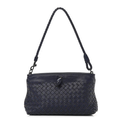 Bottega Veneta Nappa Intrecciato Mini Shoulder Bag Navy Blue 1 of 13