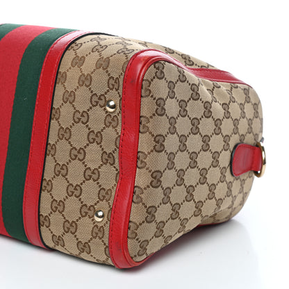 Gucci Monogram Vintage Web Medium Boston Red 10 of 11