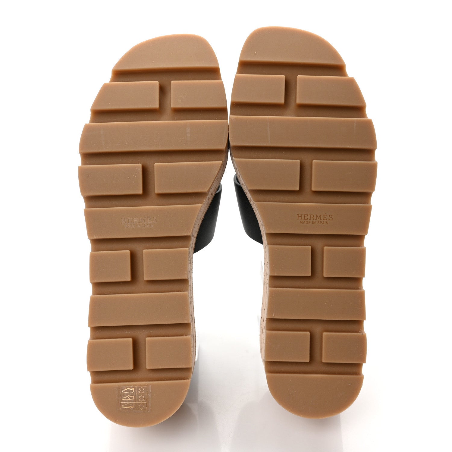 Hermes Calfskin Cork Eze 30 Sandals 37 Black 5 of 7