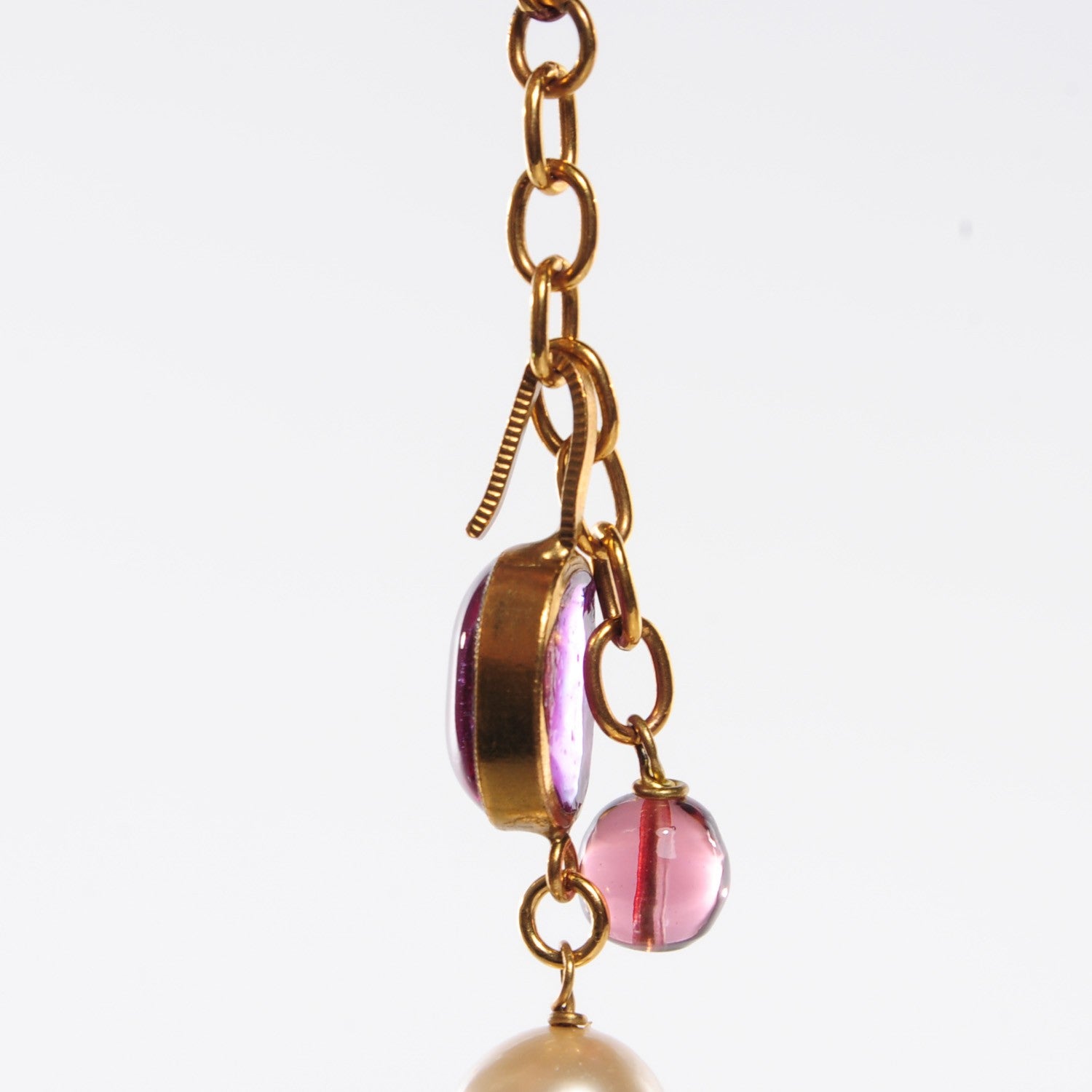 Chanel Gripoix Crystal Pearl Necklace Gold 4 of 4