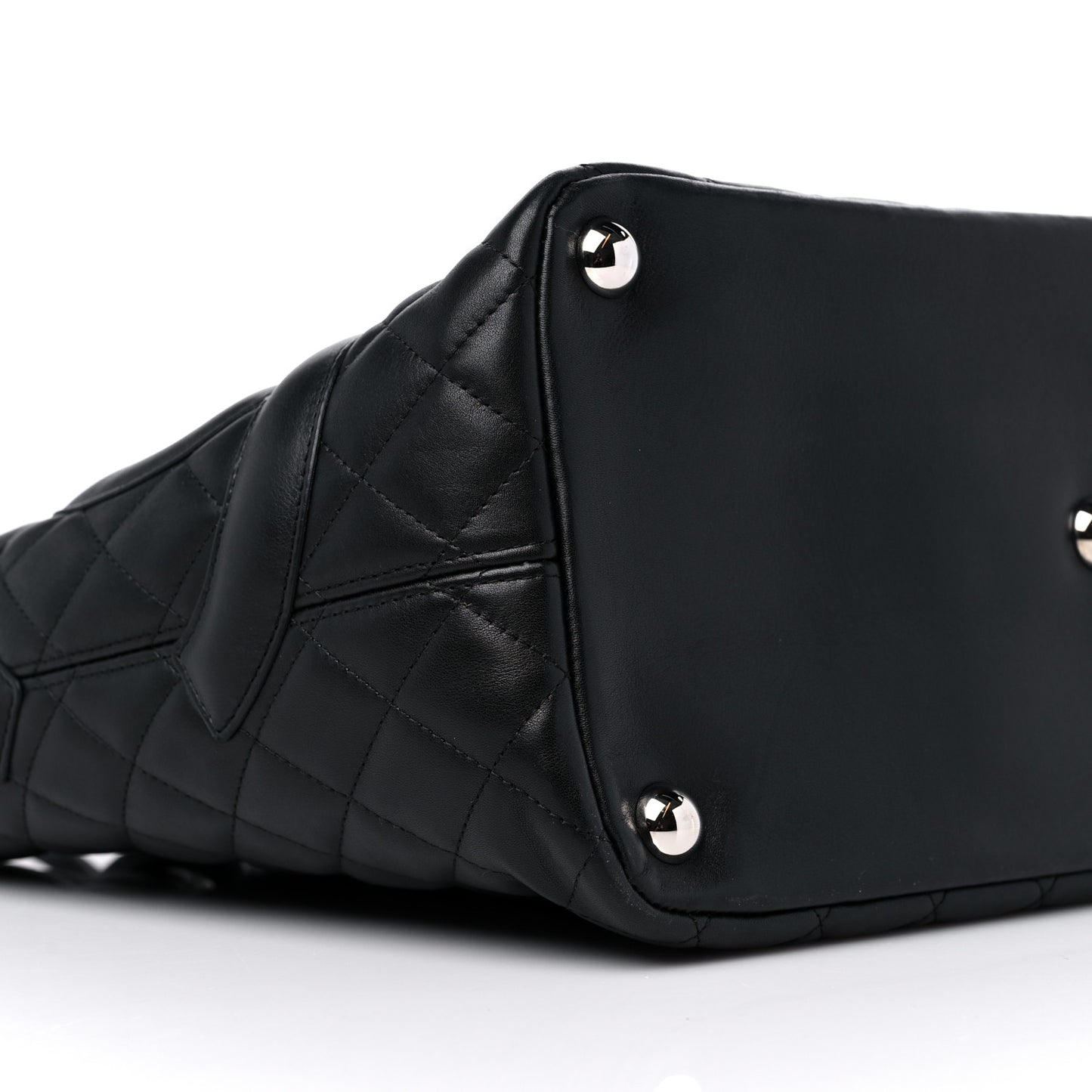 Calfskin Quilted Large Cambon Tote Black