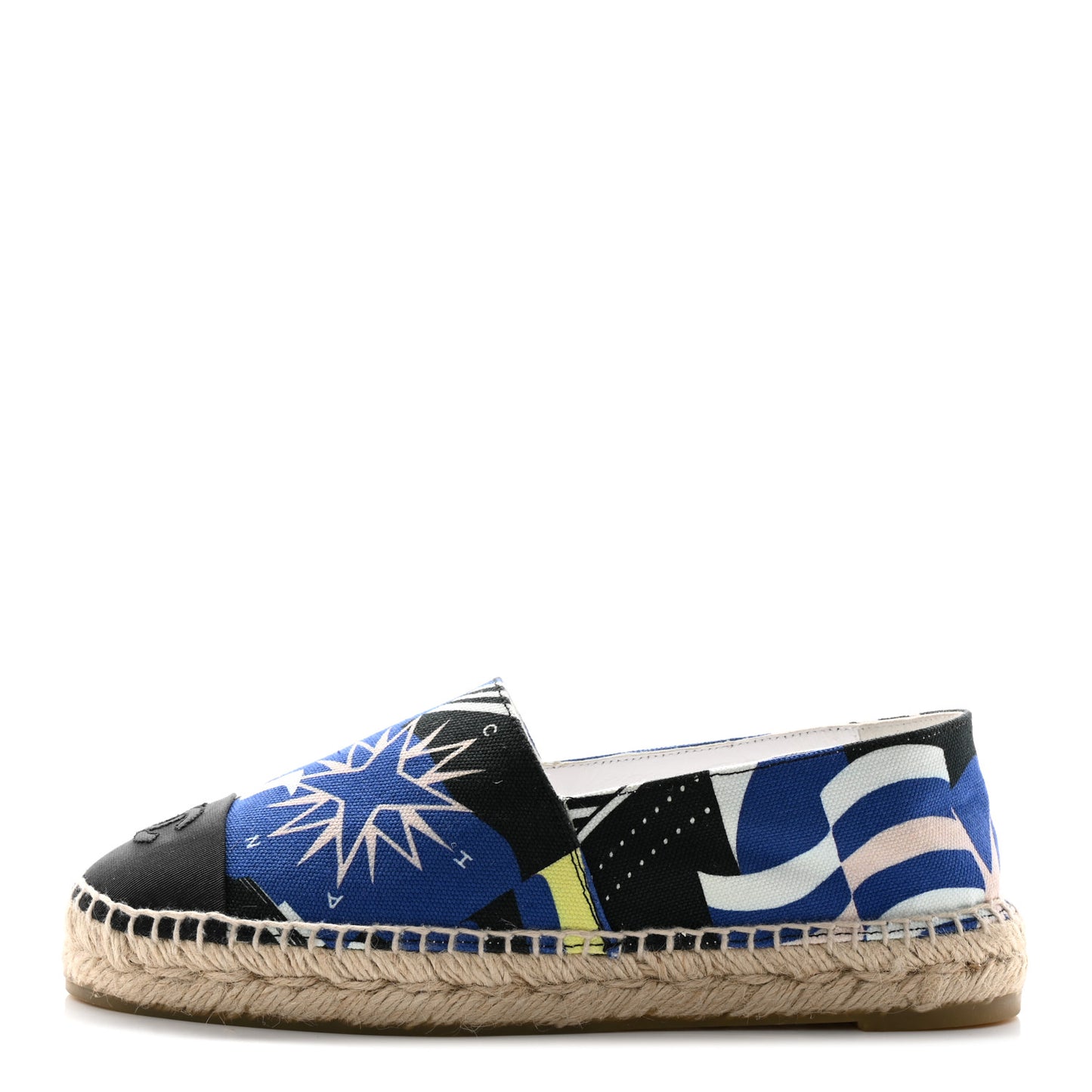 Fabric CC Espadrilles 37 Navy Ivory Black