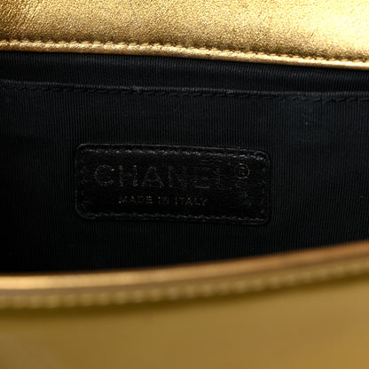 Chanel Metallic Patent Calfskin Quilted Medium Boy Flap Gold 5 of 19