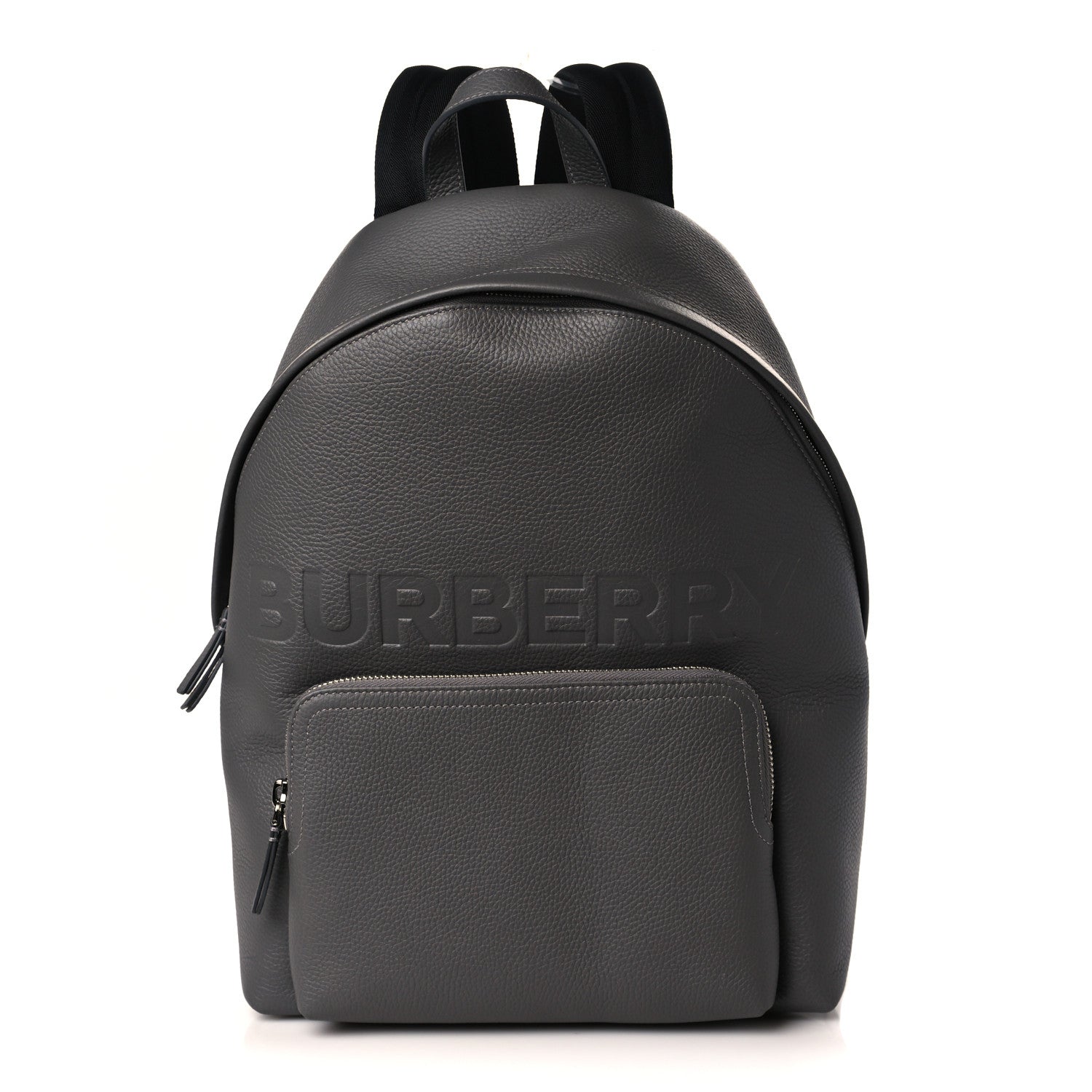 Burberry Calfskin Logo Embossed Backpack Charcoal Grey 1 of 8