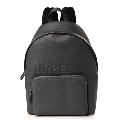 Burberry Calfskin Logo Embossed Backpack Charcoal Grey 1 of 8
