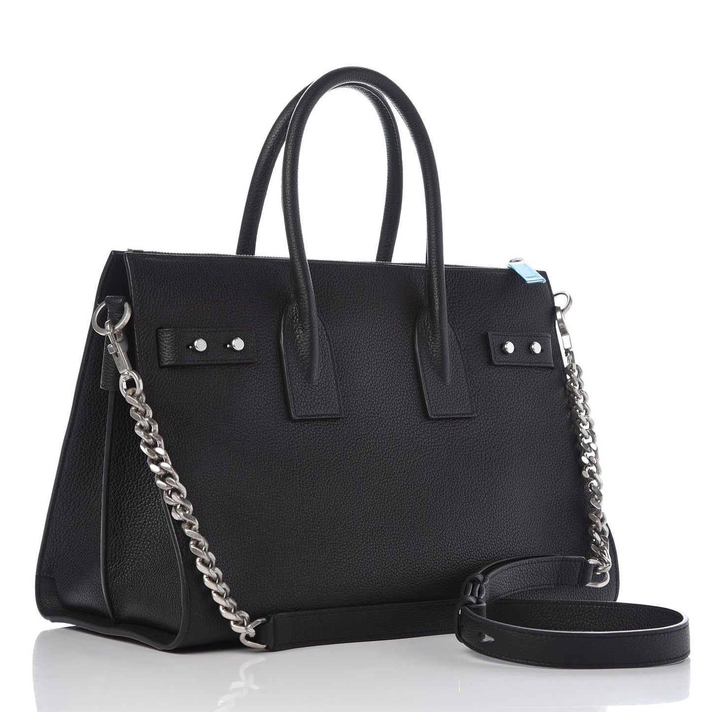 Grained Calfskin Small Supple Sac De Jour Duffle Black