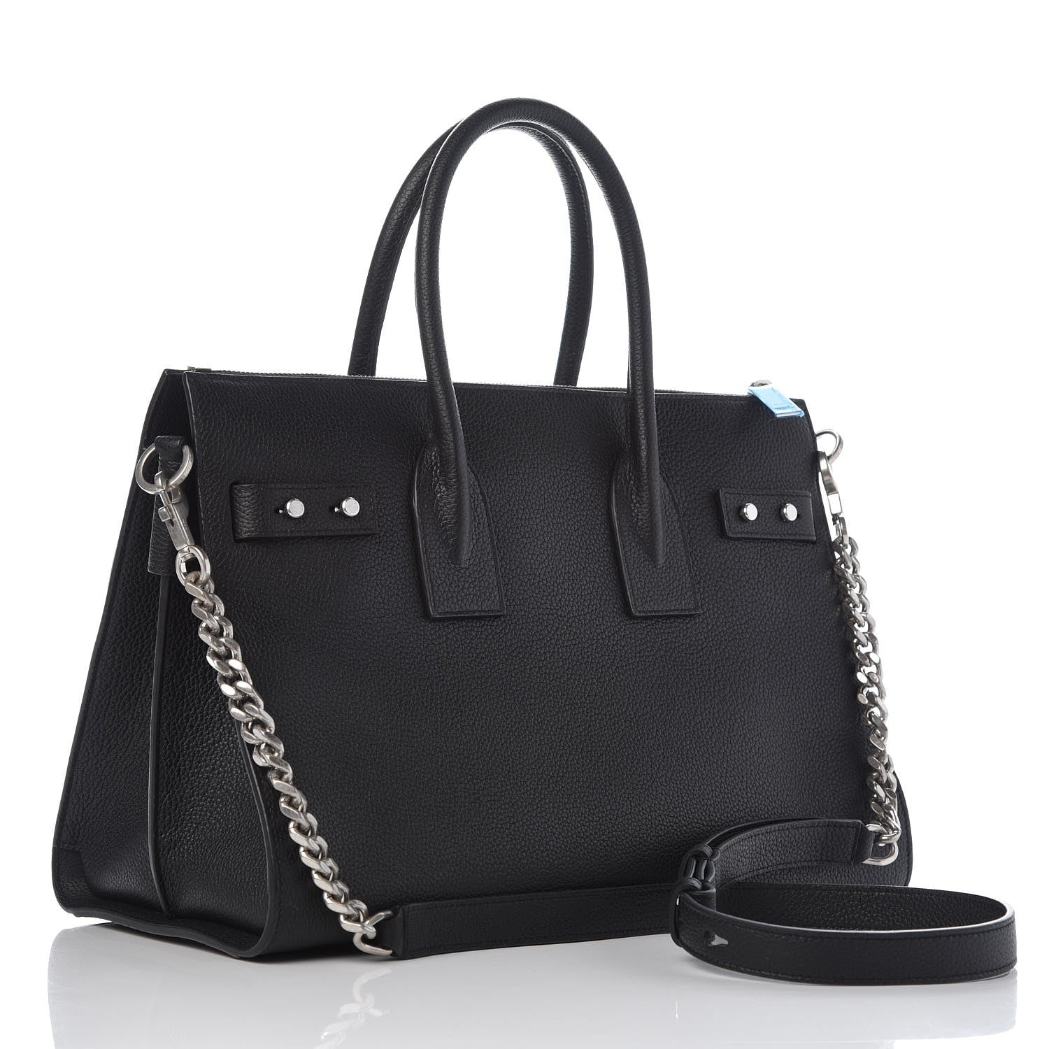 Saint Laurent Grained Calfskin Small Supple Sac De Jour Duffle Black 4 of 9