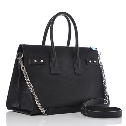 Saint Laurent Grained Calfskin Small Supple Sac De Jour Duffle Black 4 of 9