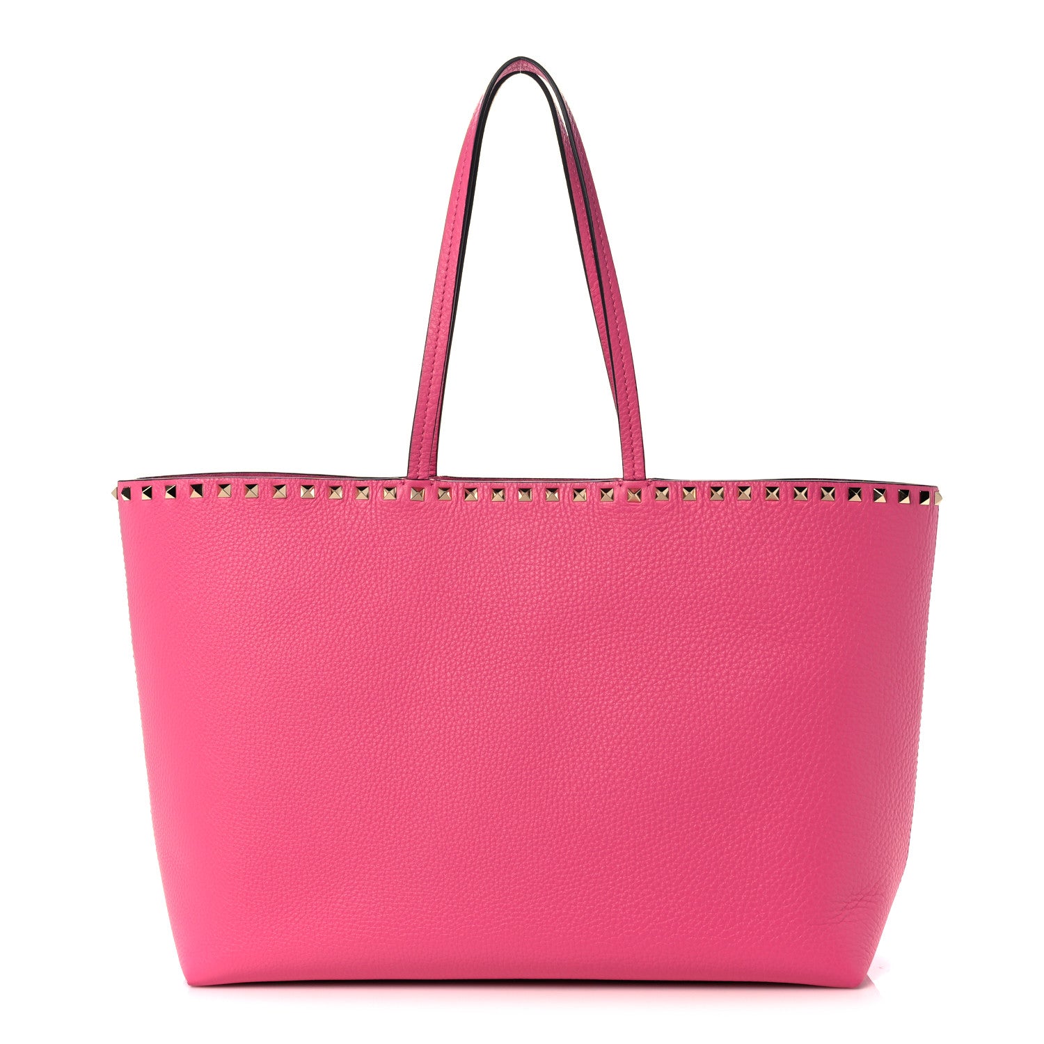 Valentino Garavani Grained Calfskin Rockstud Shoulder Tote Feminine Pink 1 of 9