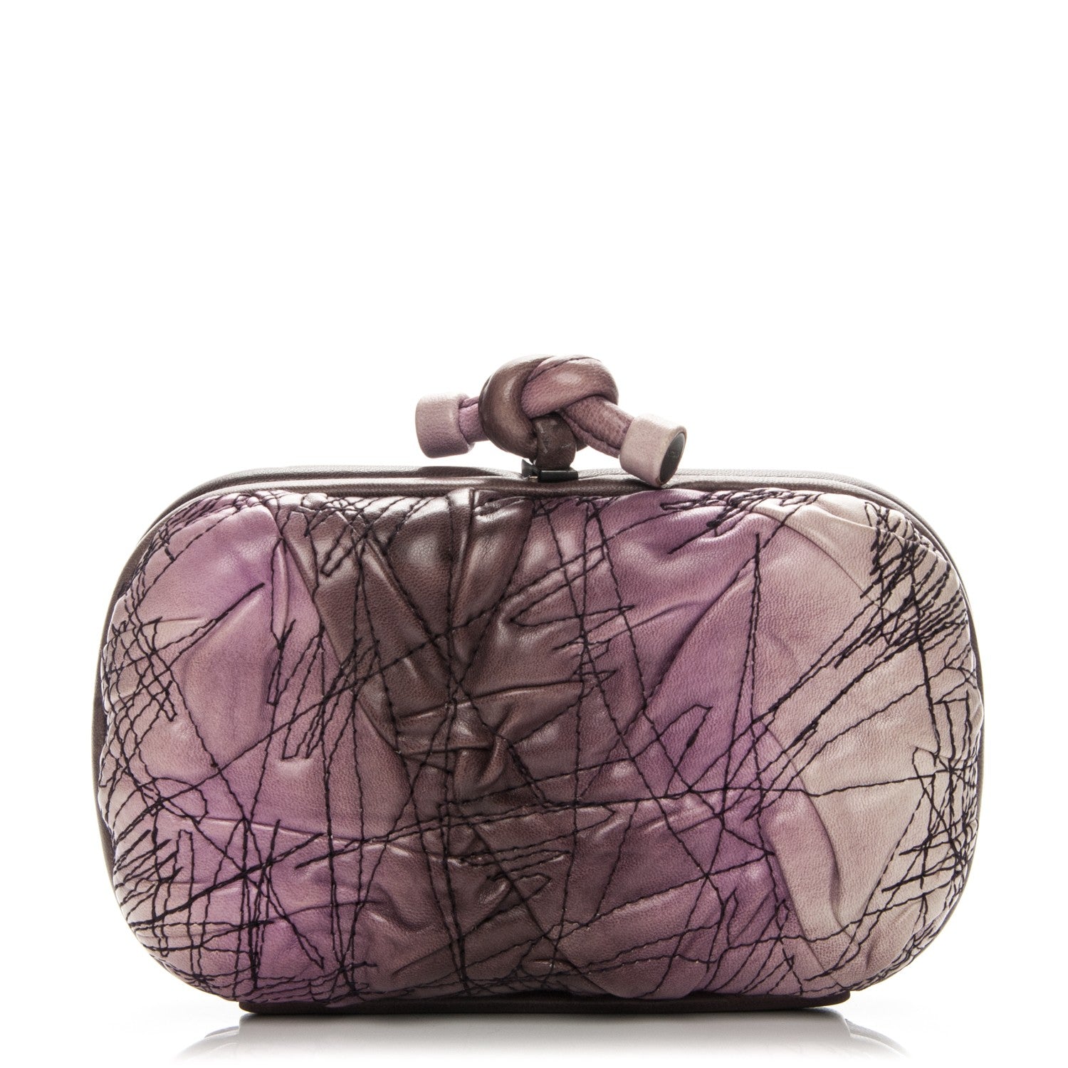 Bottega Veneta Nappa Stitched Knot Clutch Orchid 1 of 6