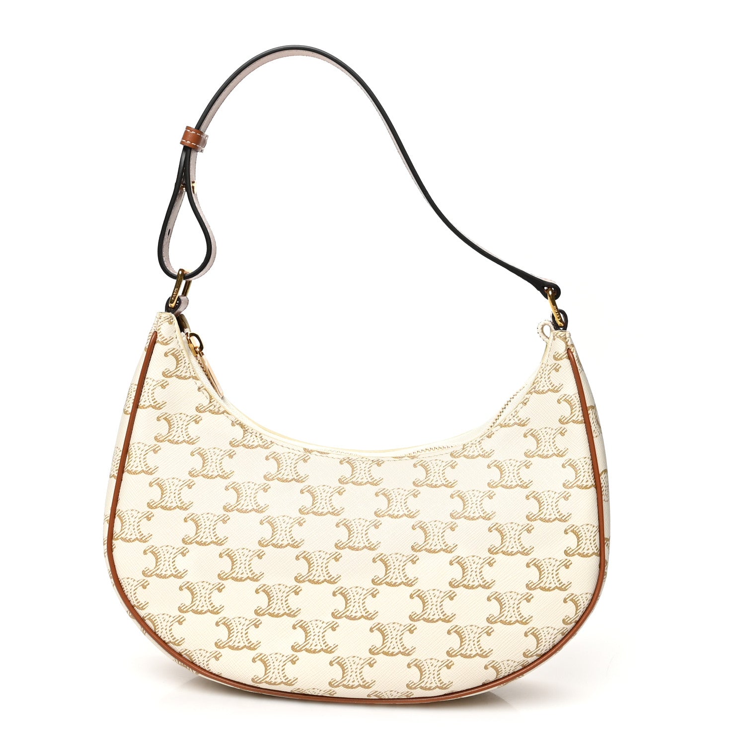 Celine Canvas Calfskin Ava Triomphe Shoulder Bag White 1 of 6