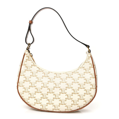Celine Canvas Calfskin Ava Triomphe Shoulder Bag White 1 of 6