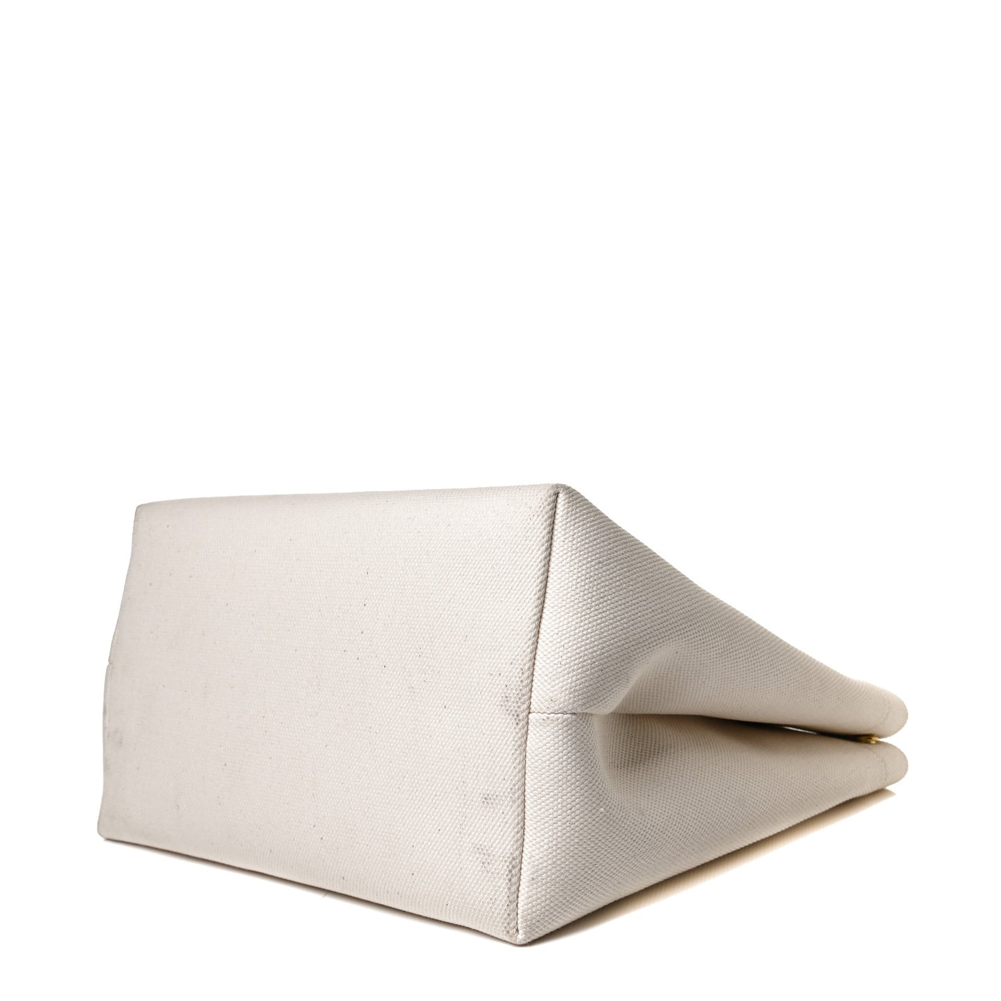 Canvas Calfskin Logo Print Small Horizontal Cabas Natural Tan