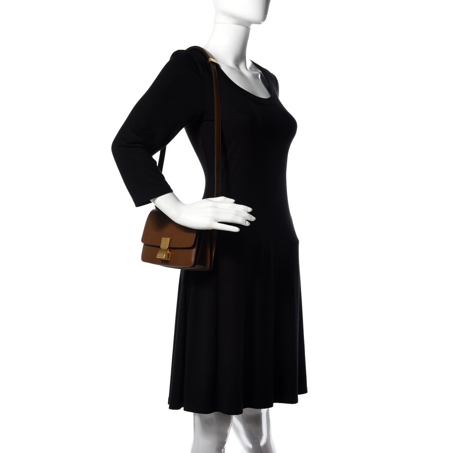 Smooth Calfskin Small Classic Box Flap Bag Camel
