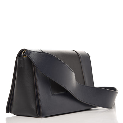 Celine Shiny Smooth Calfskin Medium Frame Shoulder Bag Black Navy 3 of 7