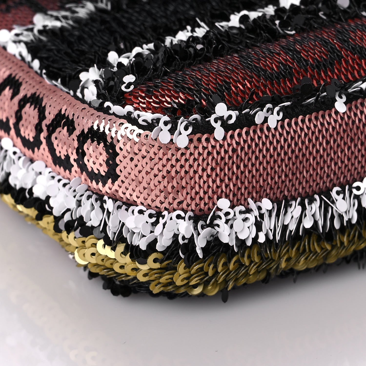 Chanel Sequin COCO Clutch With Chain Black Red 9 of 12