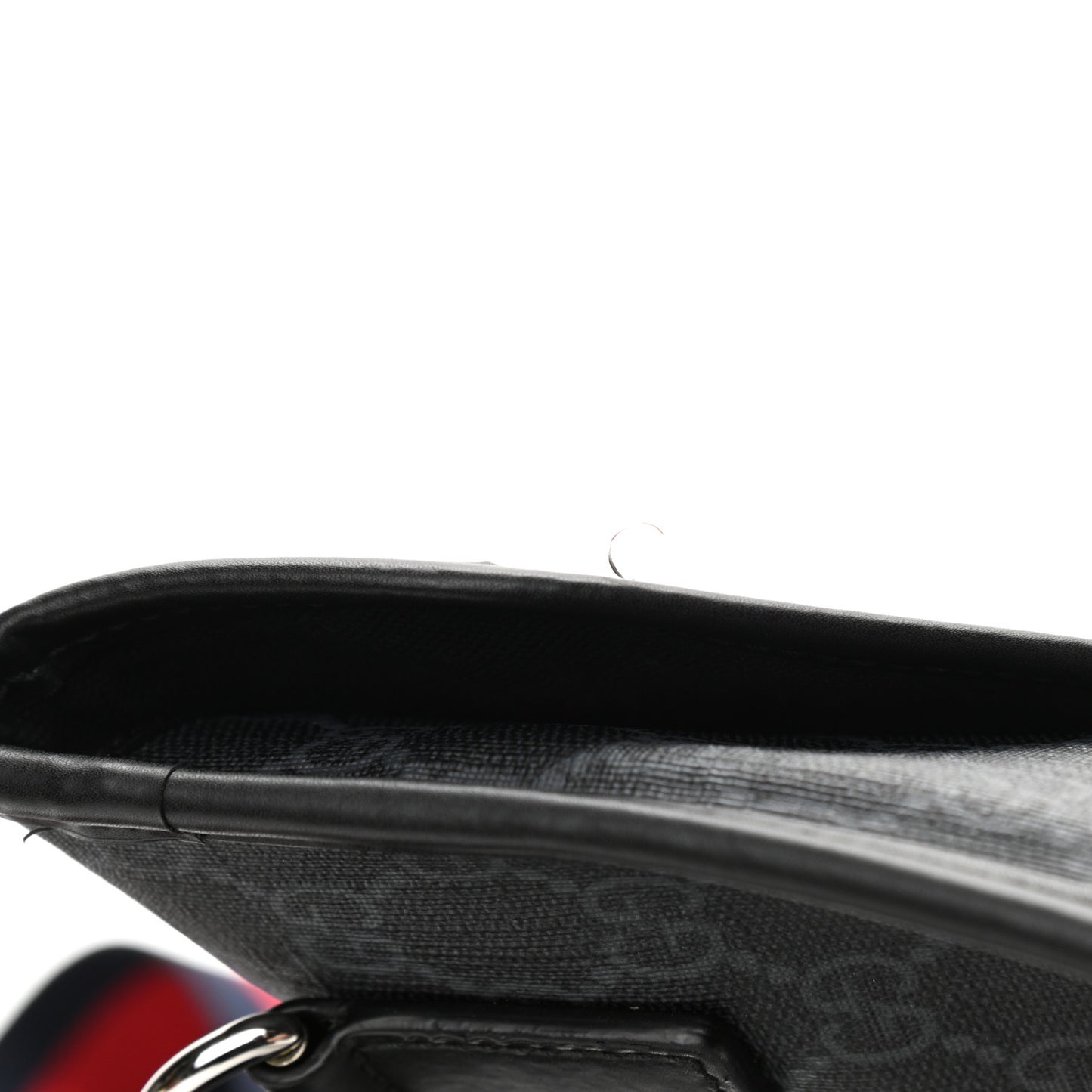GG Supreme Monogram Web Medium Messenger Bag Black Grey