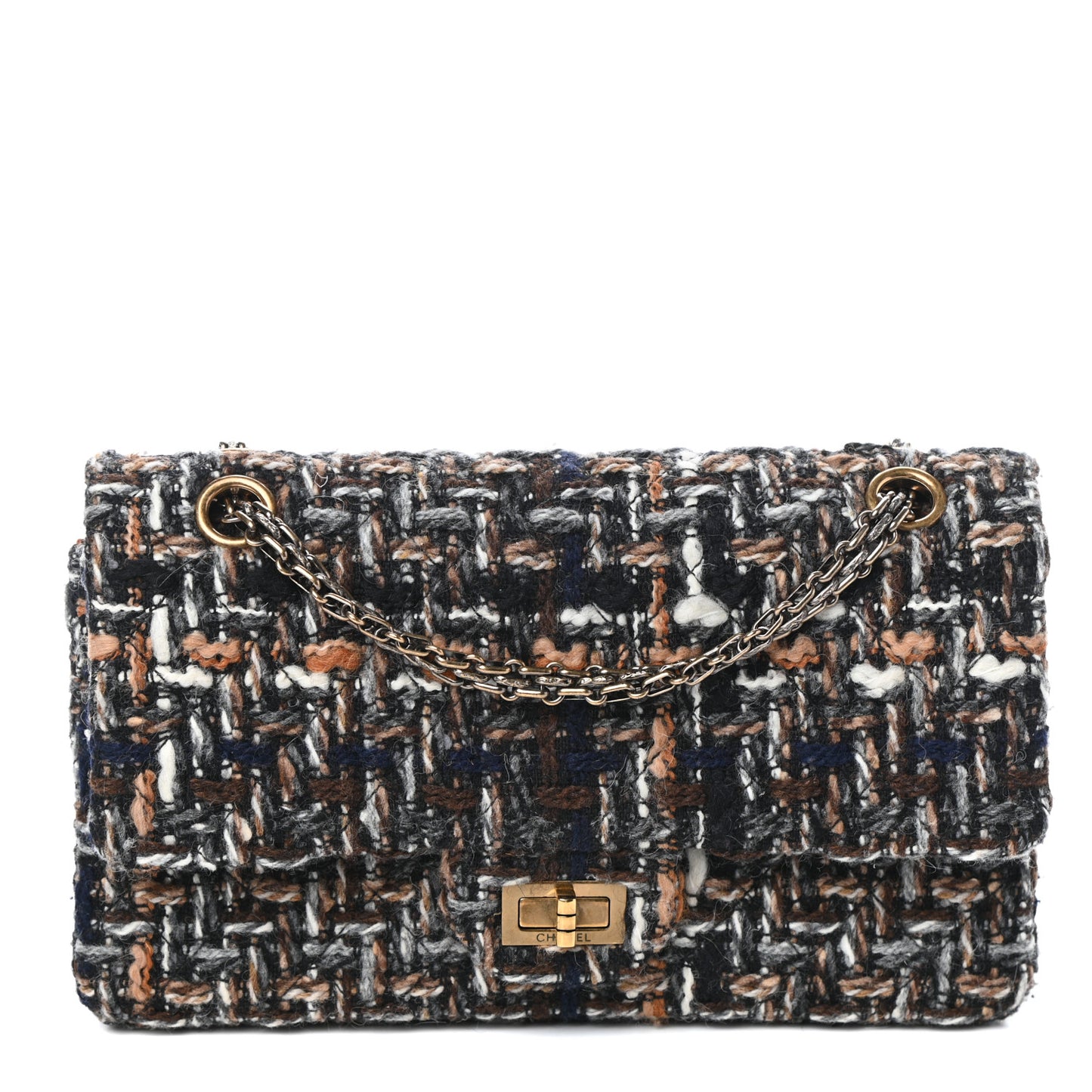 Tweed 2.55 Reissue 225 Flap Beige Multicolor