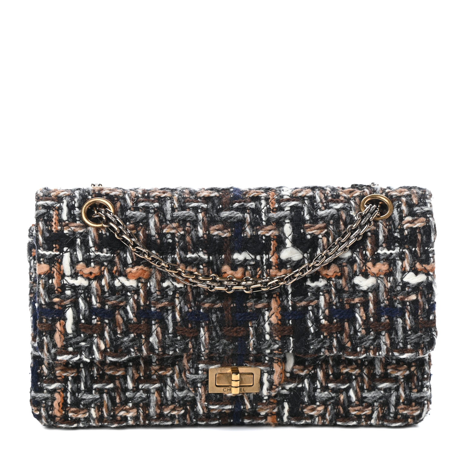 Chanel Tweed 2.55 Reissue 225 Flap Beige Multicolor 1 of 9