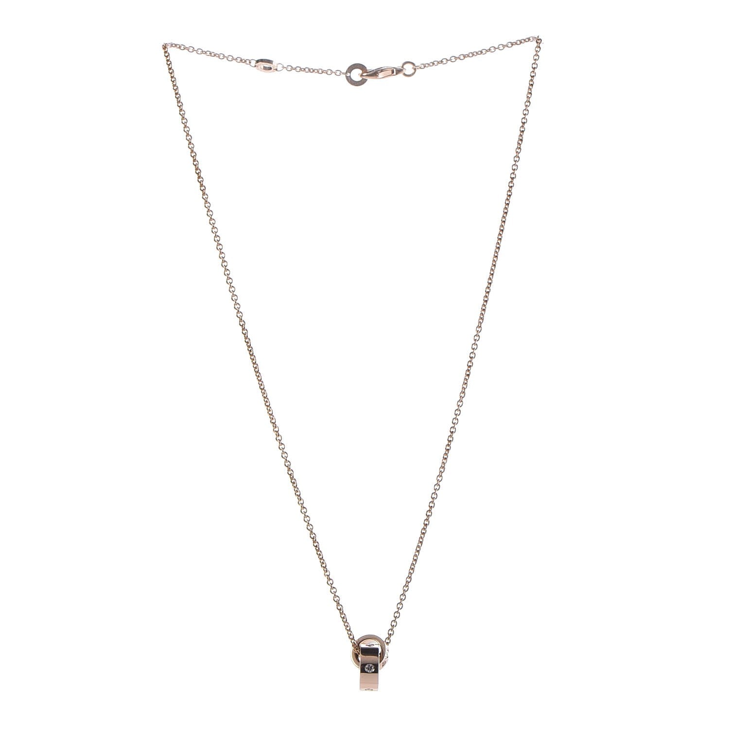 Bulgari 18K Rose Gold Diamond BVLGARI BVLGARI Link Pendant Necklace 3 of 11