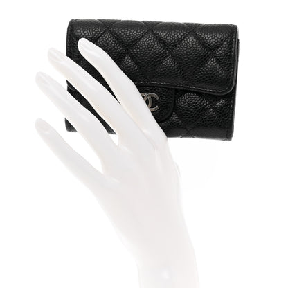Chanel Caviar Quilted Flap Card Holder Wallet Black 2 of 7