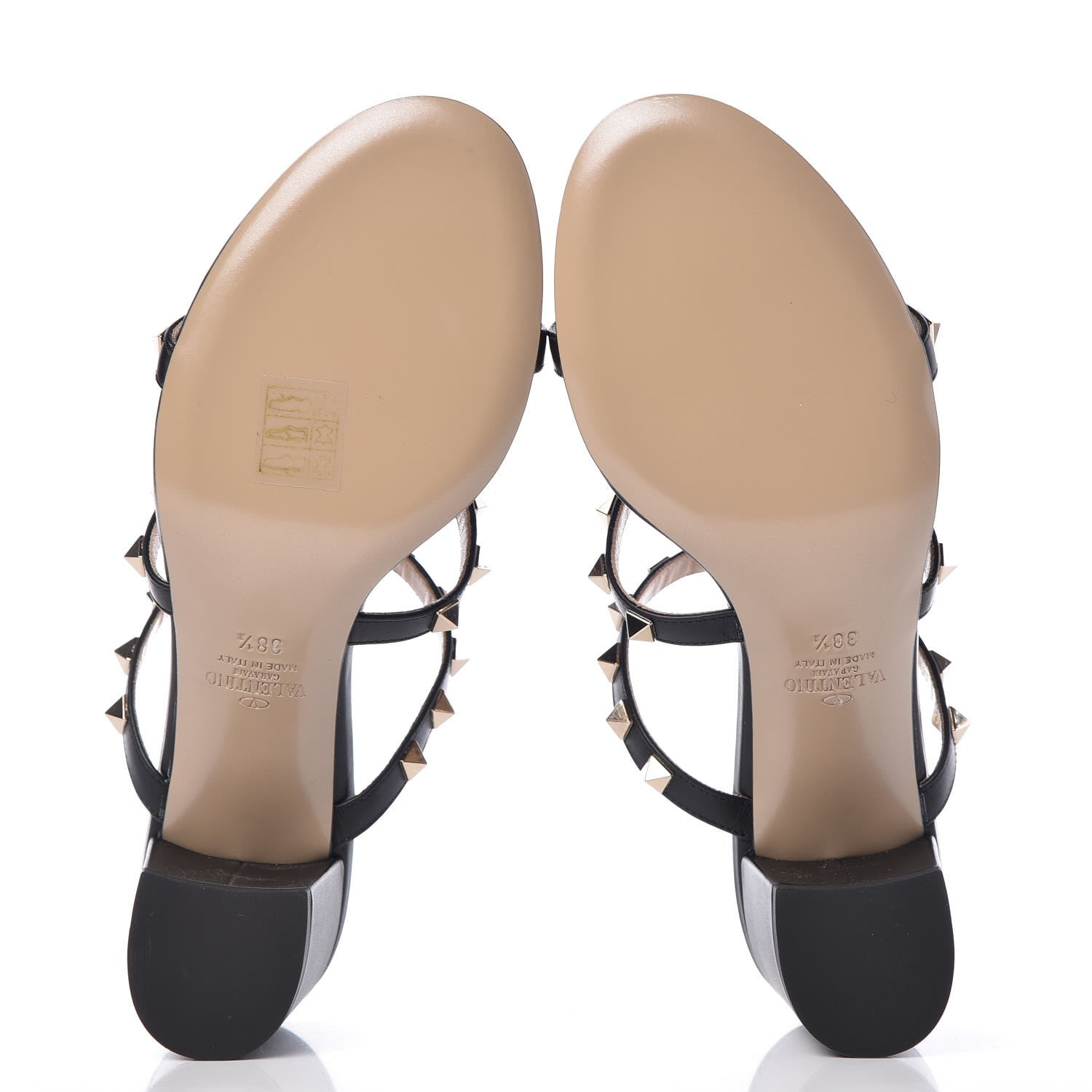 Valentino Garavani Calfskin Rockstud 60mm Caged Slide Sandals 38.5 Black 5 of 10