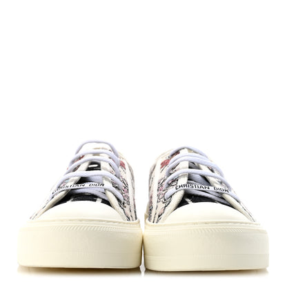 Christian Dior Canvas Embroidered Womens Walk'N'Dior Low Top Sneakers 38 White Multicolor 3 of 9