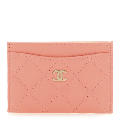 Chanel Caviar Quilted Card Holder Orange 1 of 8