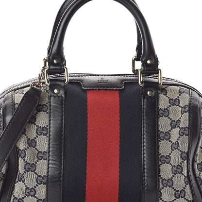 Gucci Monogram Vintage Web Small Boston Navy 7 of 10