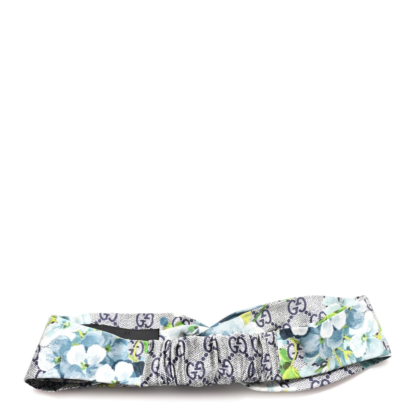 Silk Monogram Blooms Print Headband Blue