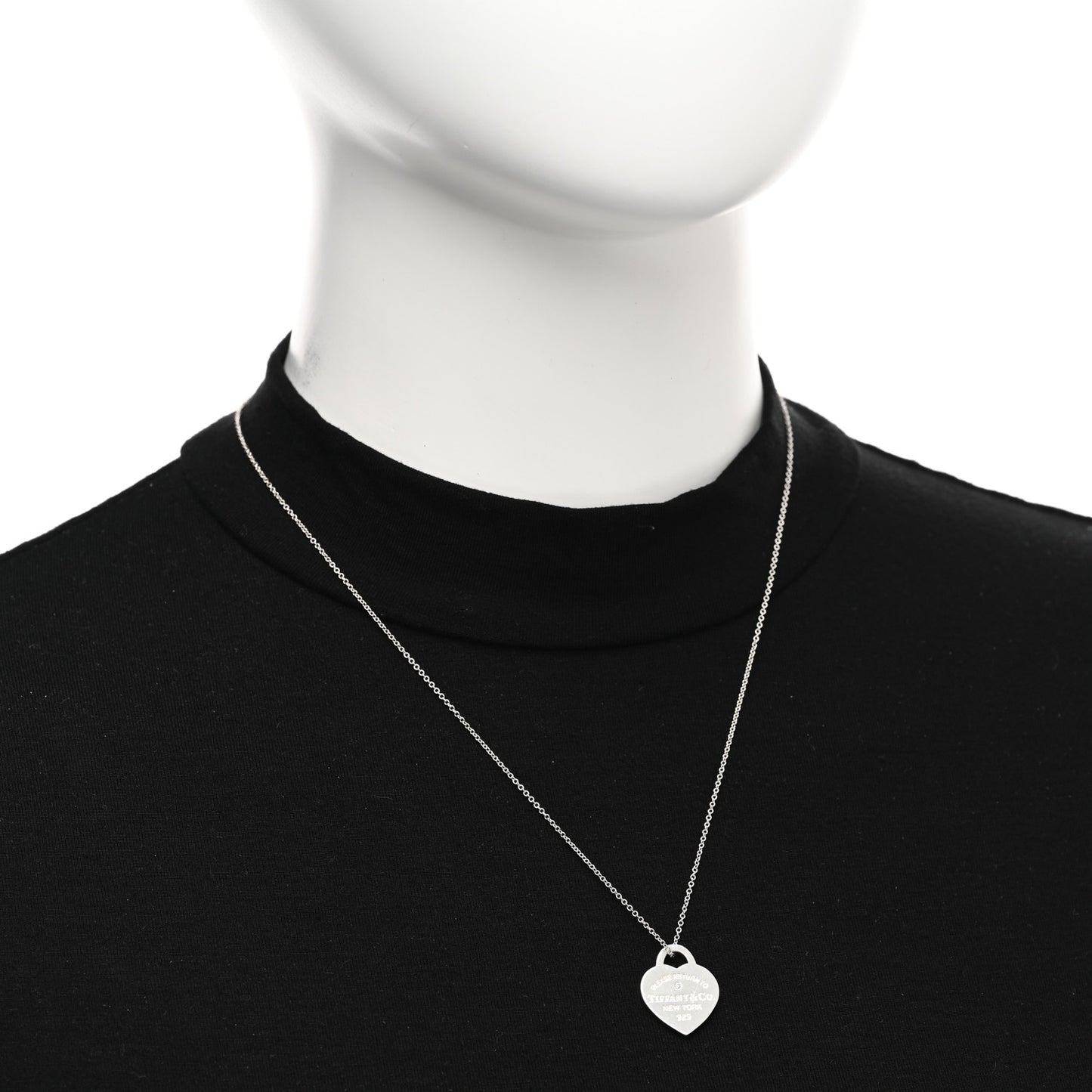 Sterling Silver Diamond Small Return to Tiffany Heart Pendant Necklace