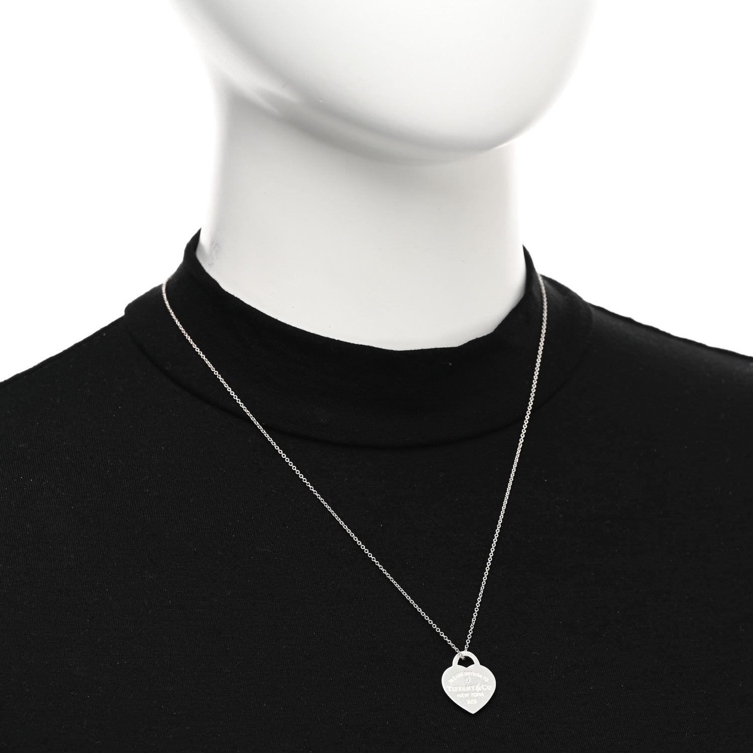Tiffany Sterling Silver Diamond Small Return to Tiffany Heart Pendant Necklace 2 of 5