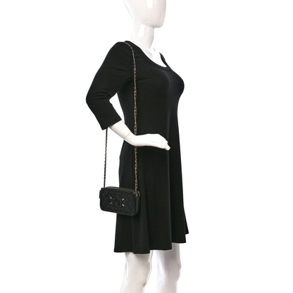 Chanel Caviar Quilted CC Filigree Clutch With Chain Black 2 of 9