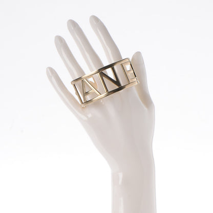Chanel Metal Logo Cuff Gold 2 of 4