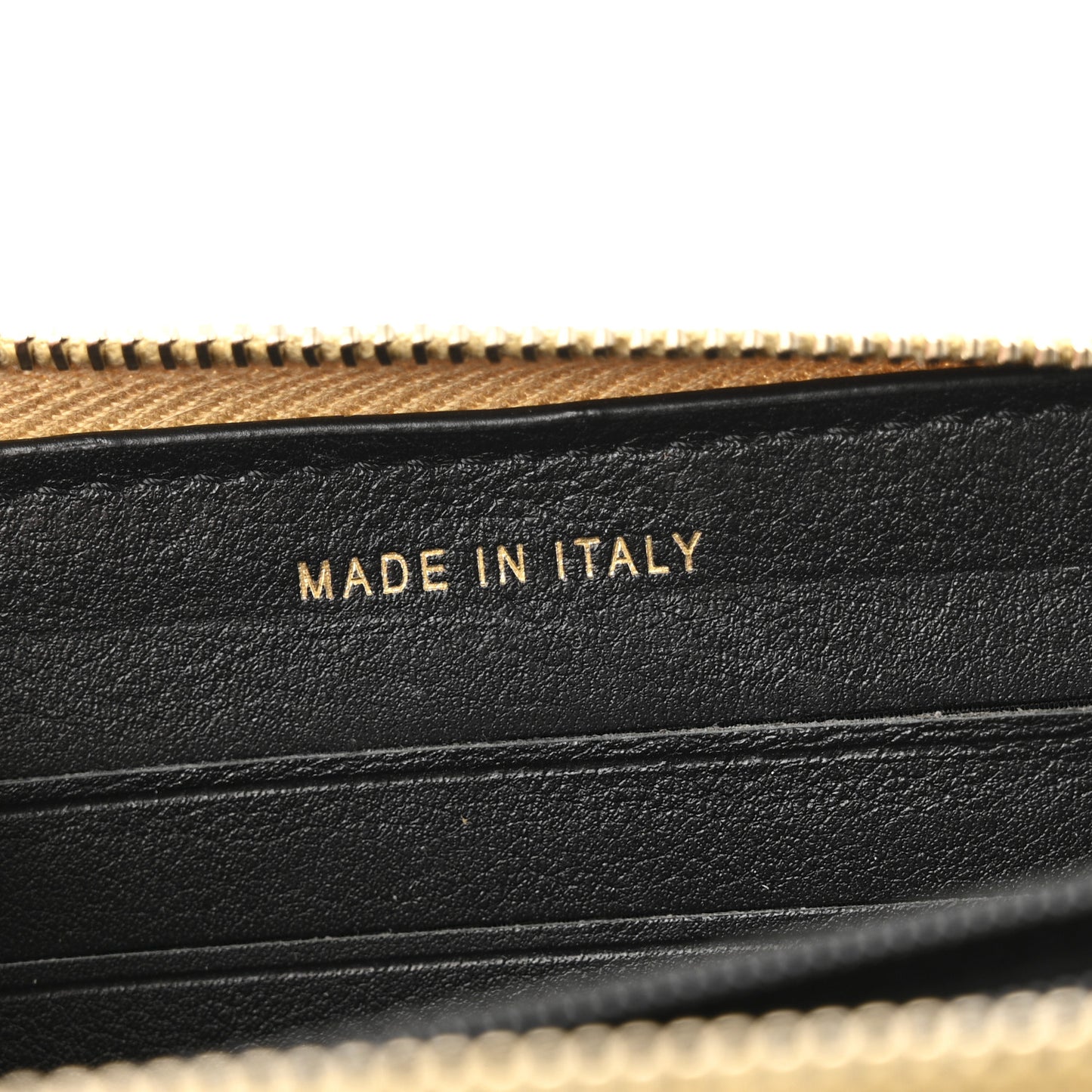 Metallic Calfskin Crocodile Embossed Small Zip Wallet Gold