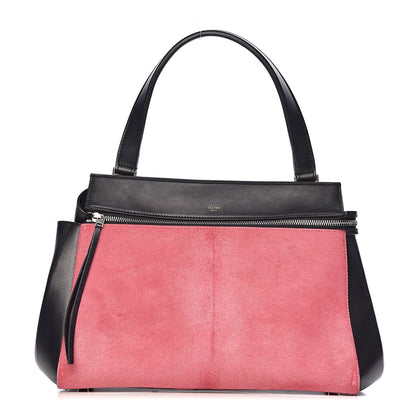 Celine Pony Hair Calfskin Small Tri-Color Edge Shoulder Bag Pink 1 of 15