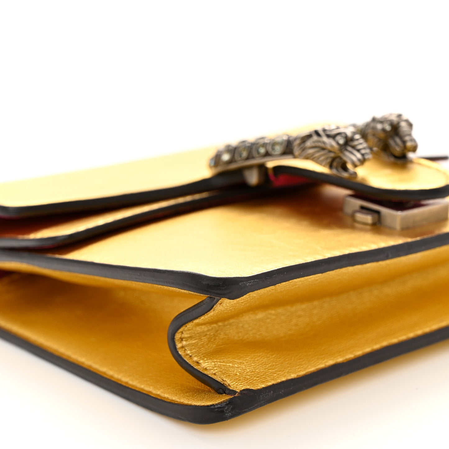 Metallic Calfskin Crystal Mini Dionysus Shoulder Bag Gold