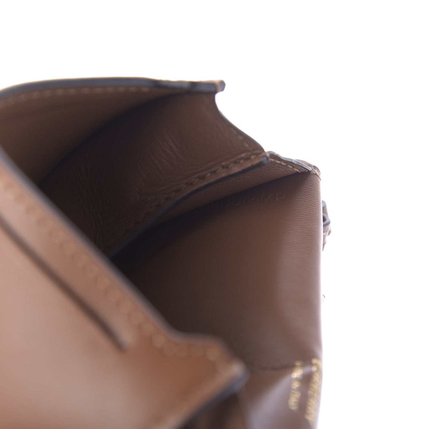 Calfskin Micro Olympia Card Case Warm Tan